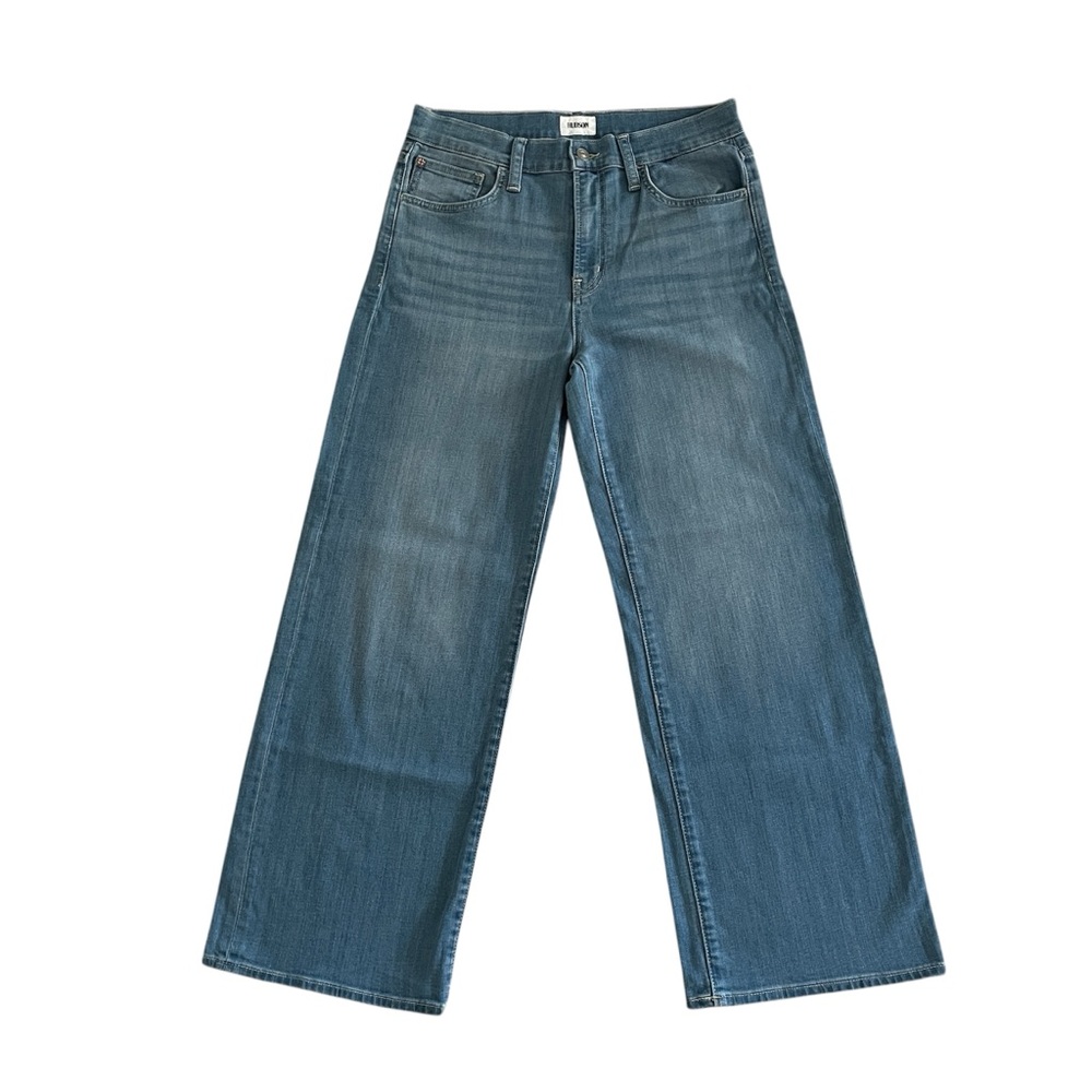HUDSON Rosalie High Rise Wide Leg Ankle Jeans Light Blue Denim Womens 28